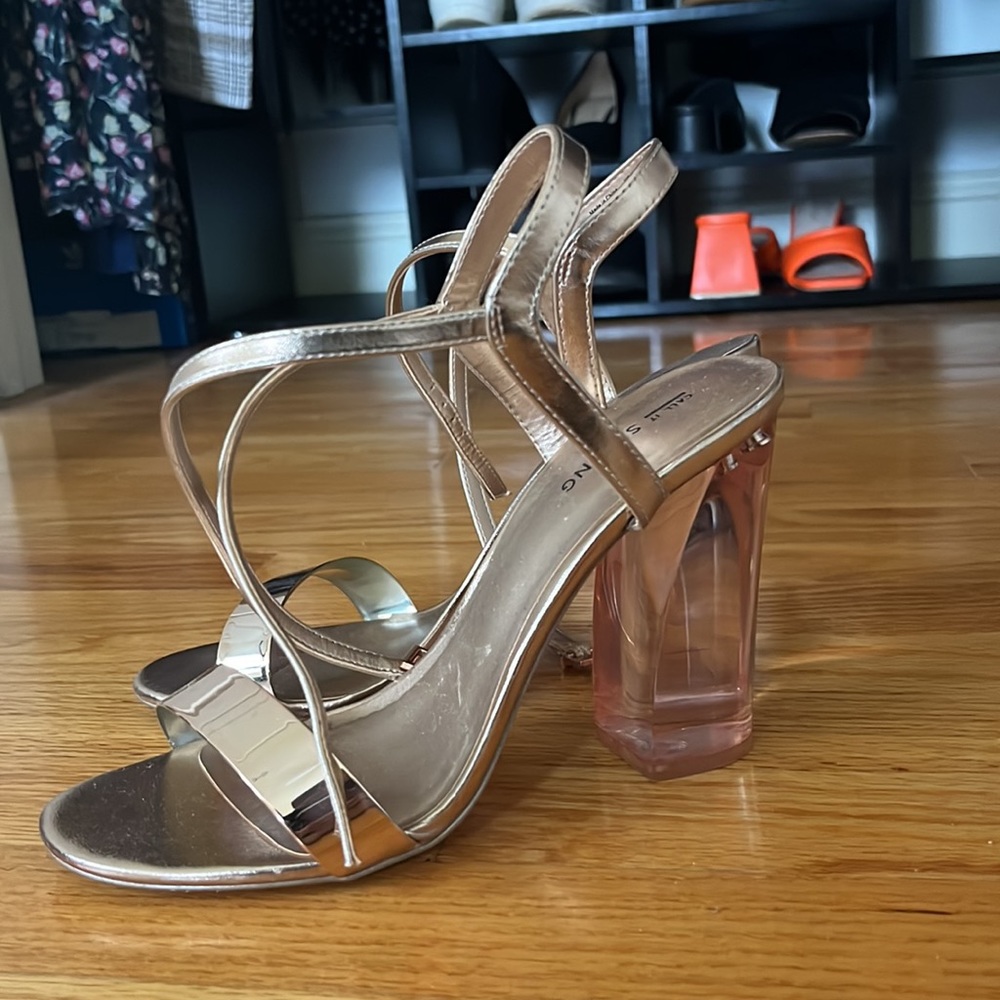 Call it Spring Rose gold Clear block heels